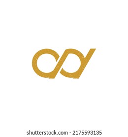 initial letter ad linked circle lowercase logo gold in white background