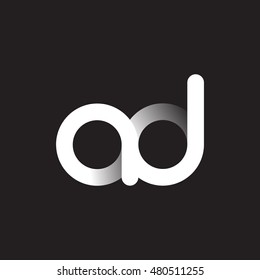 Initial Letter AD Linked Circle Lowercase Logo Black & White