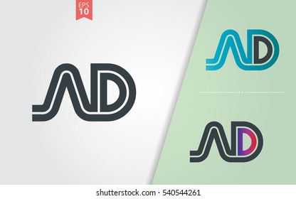 Initial Letter AD Linked Design Logo 