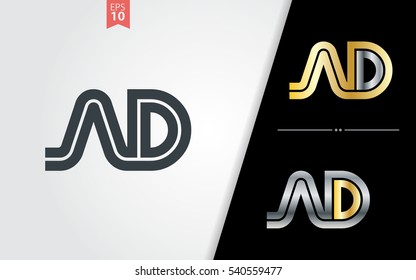 Initial Letter AD Linked Design Logo
