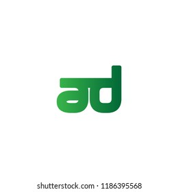 Initial Letter AD Linked Logo Design in Green Colored
