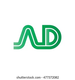 Initial Letter AD Linked Logo Green