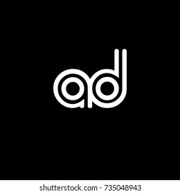 Initial letter ad, linked outline rounded lowercase, white color
