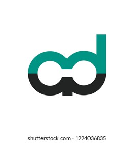 Initial letter AD linked round lowercase logo