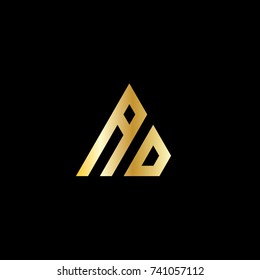Initial Letter AD Linked Triangle Design Logo