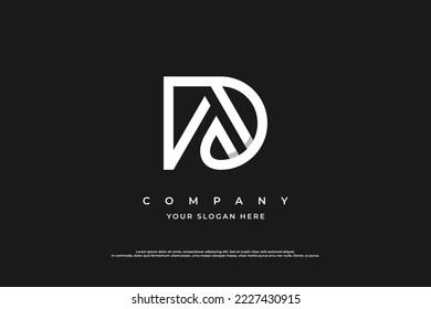 Initial Letter AD Logo or DA Logo Design Vector