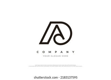 Initial Letter AD Logo Design Vector Template