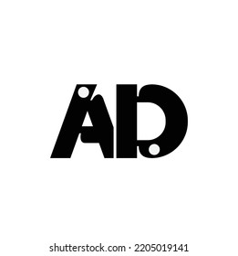 Initial letter AD logo design