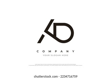 Initial Letter AD Logo Design Vector Template