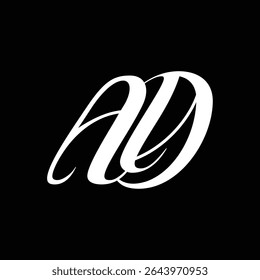 Initial letter AD logo design 