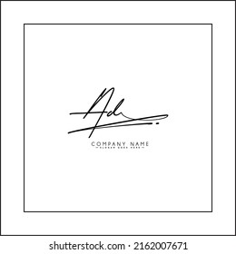 Initial Letter AD Logo - Handwritten Signature Logo