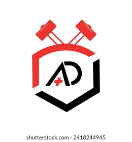 Initial Letter AD Logo. AD Stock Letter Logo design. vector concept for business fitness or other industry