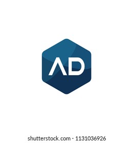 Initial Letter AD Logo Template Design
