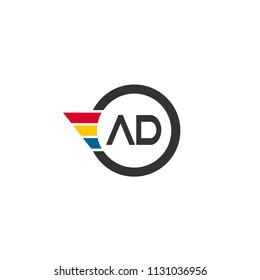 Initial Letter AD Logo Template Design
