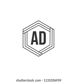 Initial Letter AD Logo Template Design