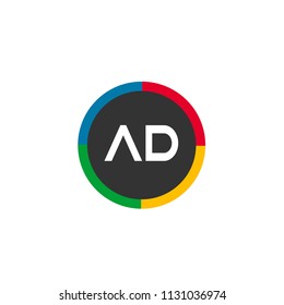 Initial Letter AD Logo Template Design