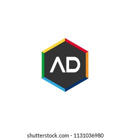 Initial Letter AD Logo Template Design