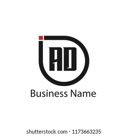 Initial Letter AD Logo Template Design