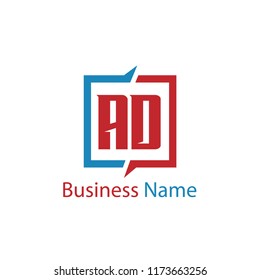 Initial Letter AD Logo Template Design