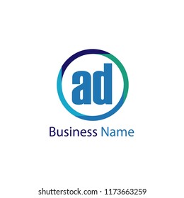 Initial Letter AD Logo Template Design