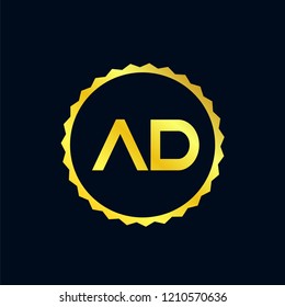Initial Letter AD Logo Template Design