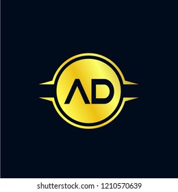 Initial Letter AD Logo Template Design