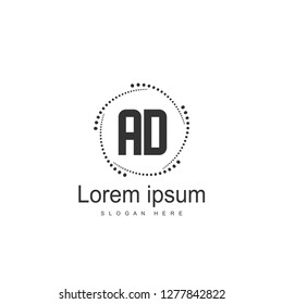 Initial Letter AD Logo Template Vector Design