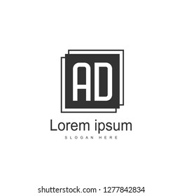 Initial Letter AD Logo Template Vector Design