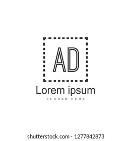 Initial Letter AD Logo Template Vector Design