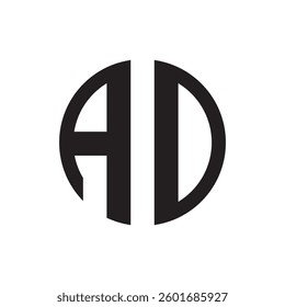 Initial Letter AD Logo Template Vector Design. Linked Letter AD Logo Design and white background