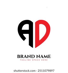 Initial letter AD logo vector design templates