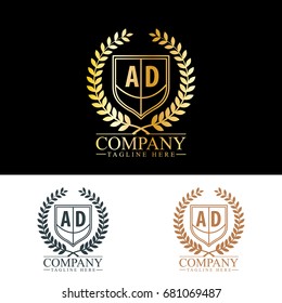 Initial Letter AD Luxury. Boutique Brand Identity
