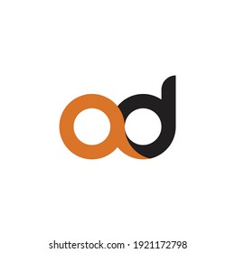 initial letter ad modern linked circle round lowercase logo black and yellow