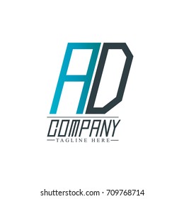 Initial Letter AD Rounded Design Logo 