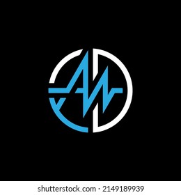 initial letter AD wave circle logo vector