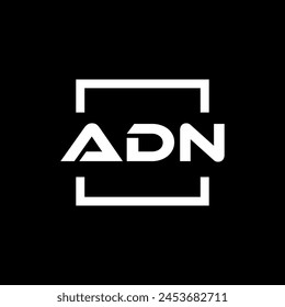 Initial letter ADN logo design. ADN logo design inside square.