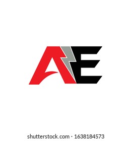 Initial letter ae or ea logo design template svg