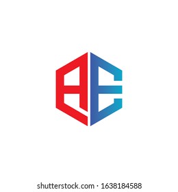 Initial letter ae or ea logo design template