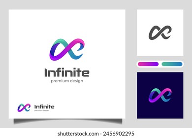 Letras iniciales A o Ae diseño de logotipo de color infinito con degradado estilo colorido. bucle creativo forma abstracta símbolo de logotipo infinito