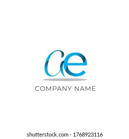 Initial Letter ae Linked Circle Logo  Blue Icon Design Template Element
