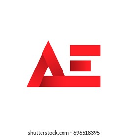 Initial letter AE linked design, vector icon for professional branding in red color.