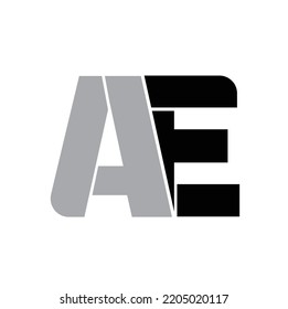 Initial letter AE logo design