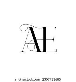 Initial letter AE logo design