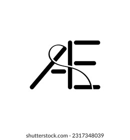 Initial letter AE logo design