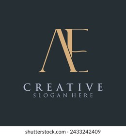 Letra inicial AE Logo Design vector plantilla ilustración Creative Abstract 