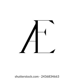Initial letter AE logo design creative modern symbol icon monogram
