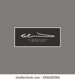 Initial Letter AE Logo - Handwritten Signature logo