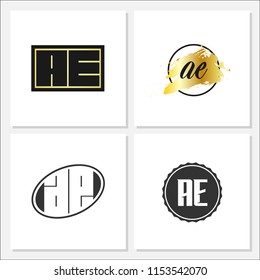 Initial Letter AE Logo Template Design