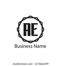 Initial Letter AE Logo Template Design