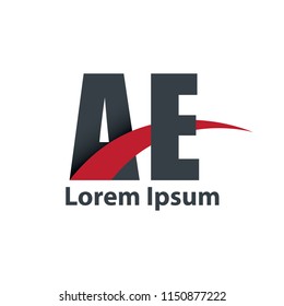Initial Letter AE Overlapping Design Logo